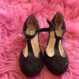 Black sparkly toddler heels